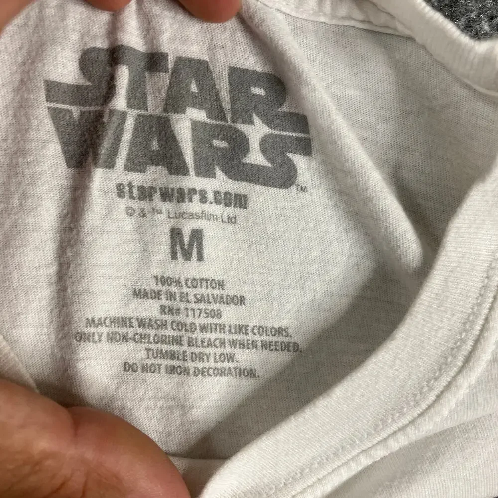Star Wars T-Shirt Mens‎ M White Return Jedi Japanese Poster Graphic Movie Tee